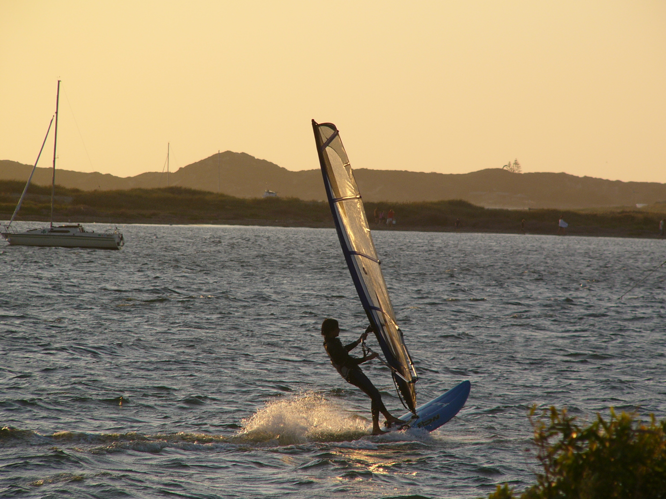 Windsurfing on the Mediterranean coast